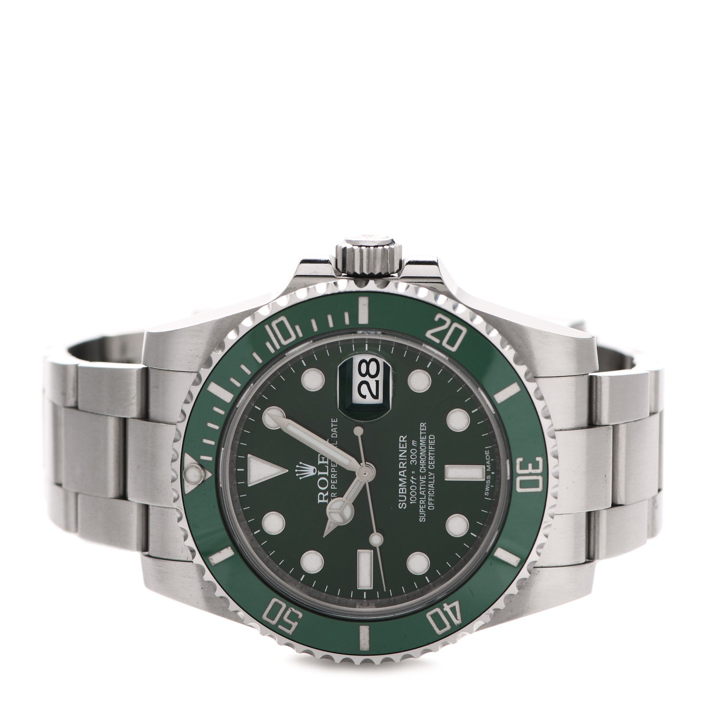 Stainless Steel 40mm Oyster Perpetual Submariner Date Hulk Watch Green 116610LV