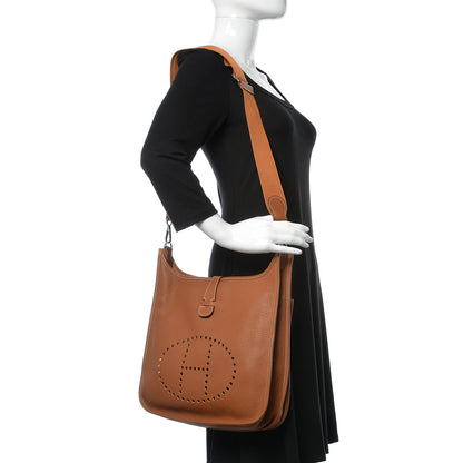 Hermes Taurillon Clemence Evelyne III GM Gold 2 of 7