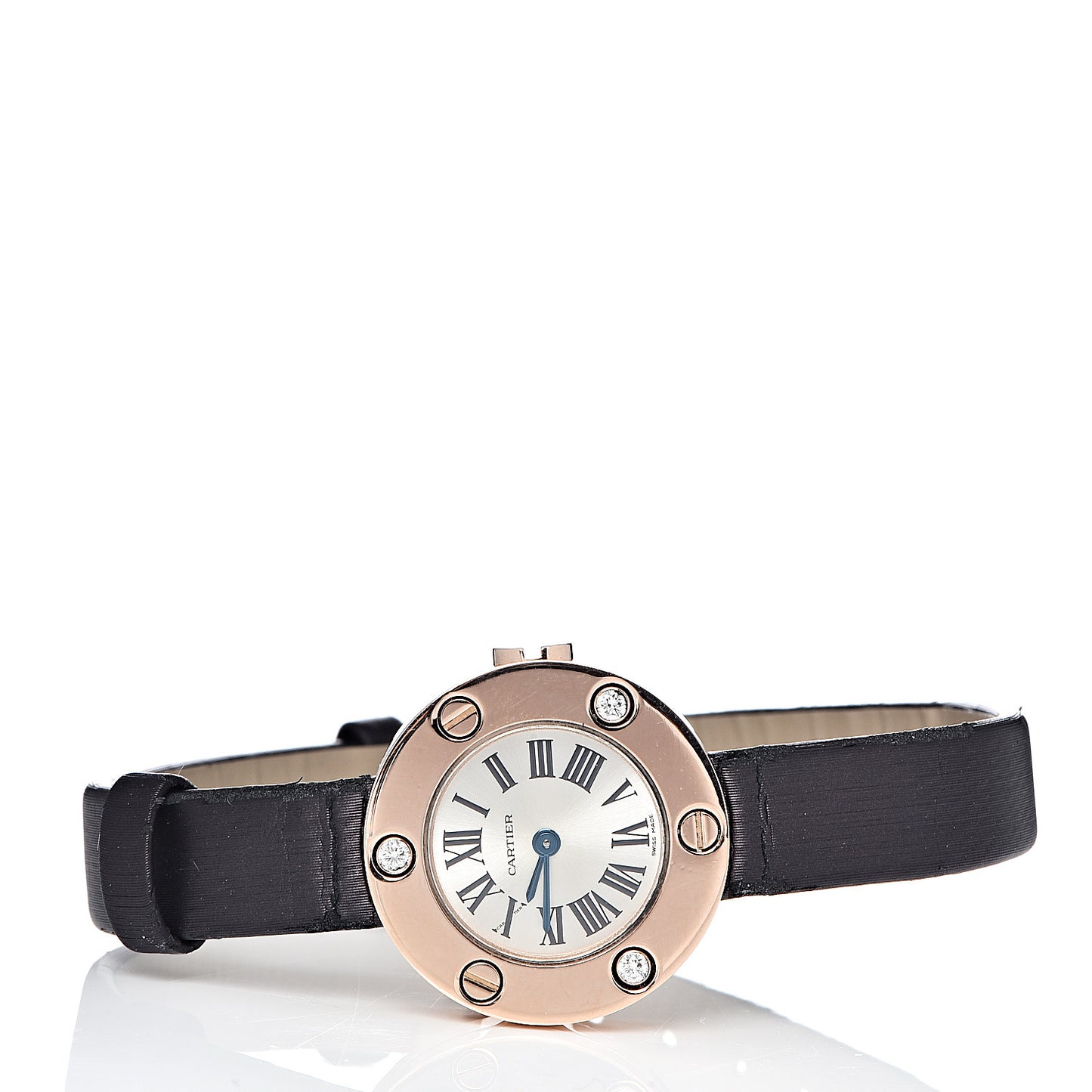 18K Pink Gold Satin Diamond 23mm Love Quartz Watch