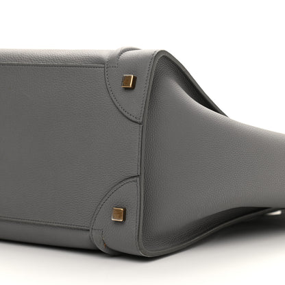 Celine Drummed Calfskin Mini Luggage Kohl 9 of 13