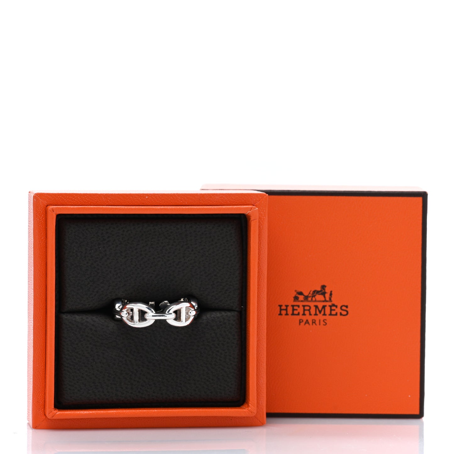 Sterling Silver PM Chaine d'Ancre Enchainee Band Ring 59 8.75