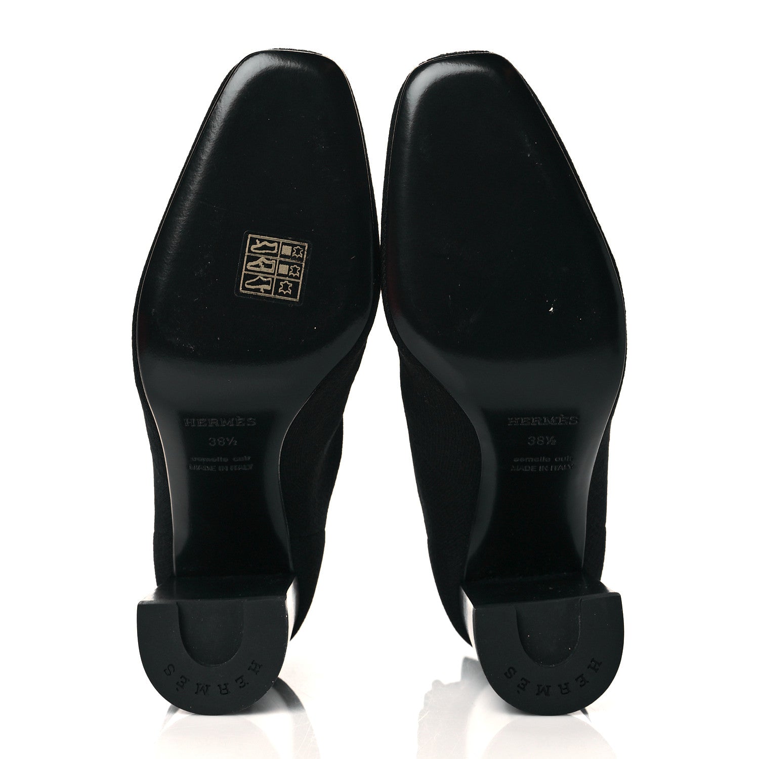 Hermes Knit Calfskin Volver Ankle Boots 38.5 Black 5 of 7