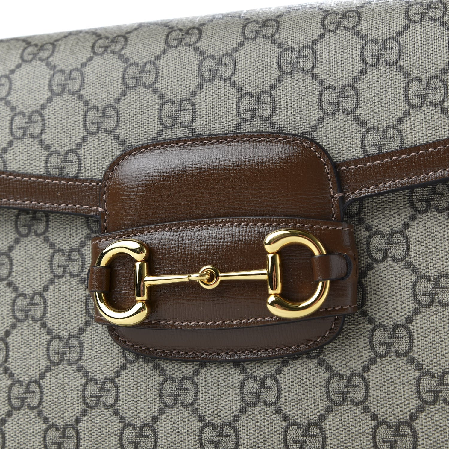 Gucci GG Supreme Monogram Horsebit 1955 Shoulder Bag Beige Brown Sugar 12 of 13