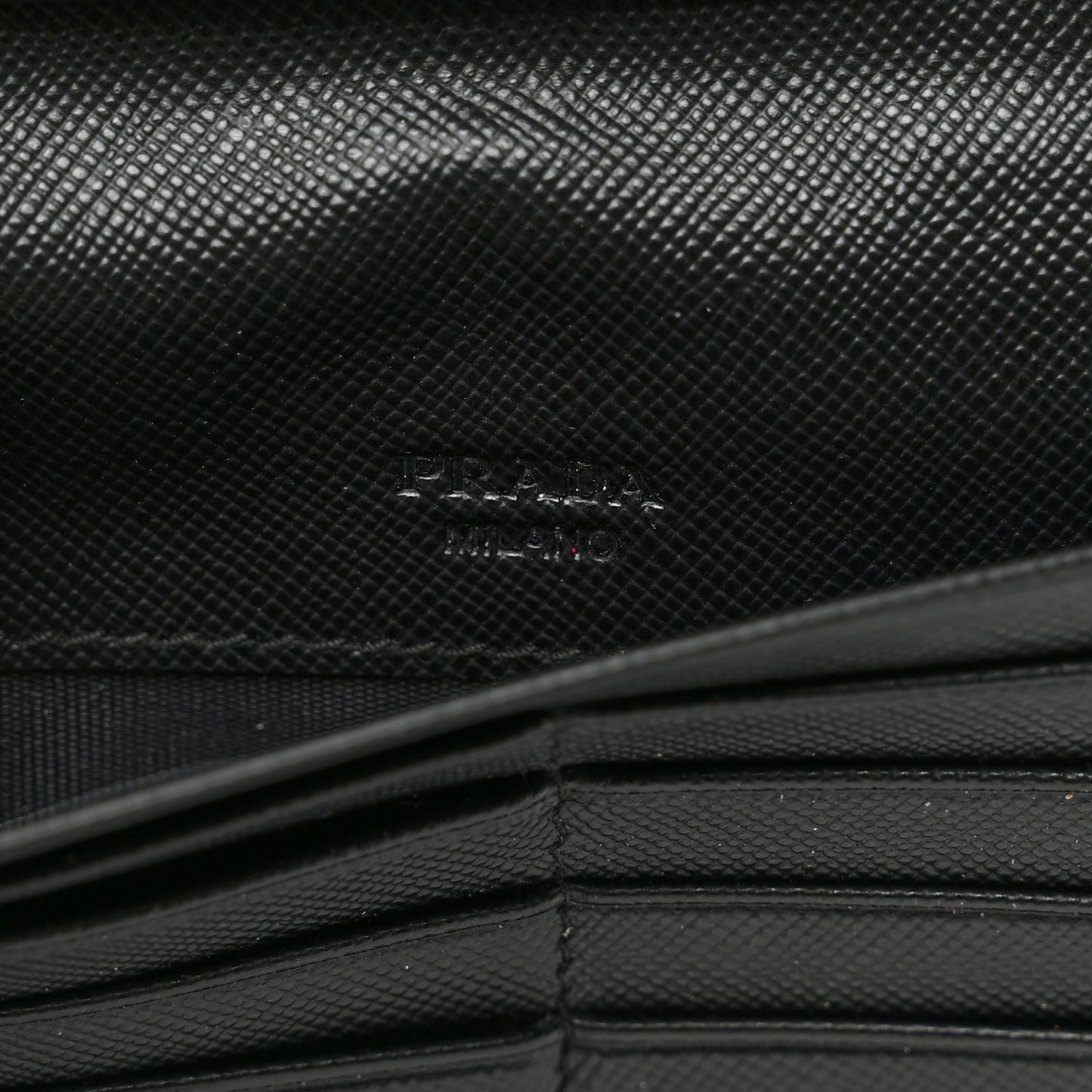 Saffiano Metal Zip Around Organizer Wallet Black