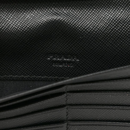 Prada Saffiano Metal Zip Around Organizer Wallet Black 7 of 11
