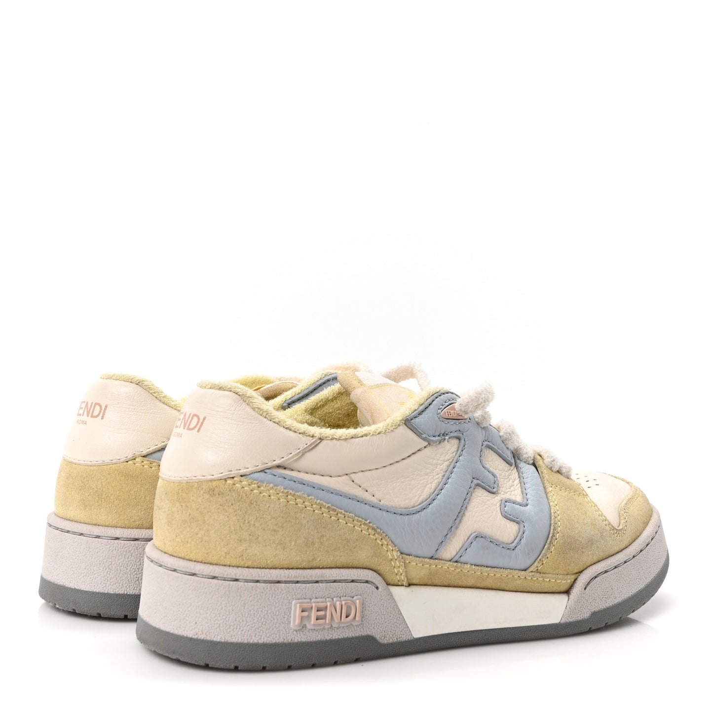 Suede Vitello Fendi Match Low Top Sneakers 36.5 Straw Azzurro Poison Connecticut