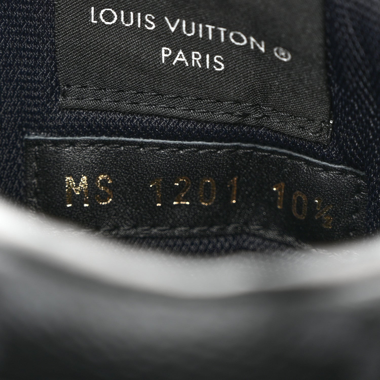 Louis Vuitton Calfskin Monogram Eclipse Mens Rivoli High Top Sneakers 10.5 Black Grey 7 of 9