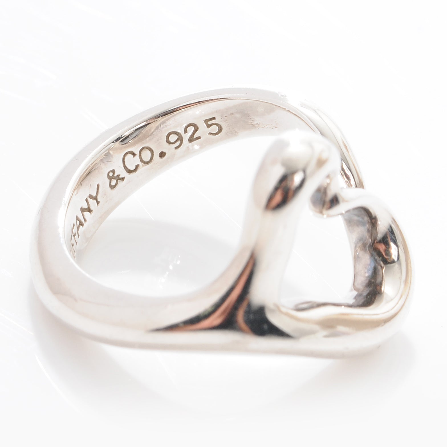 Tiffany Elsa Peretti Sterling Silver Open Heart Ring 4.5 4 of 6