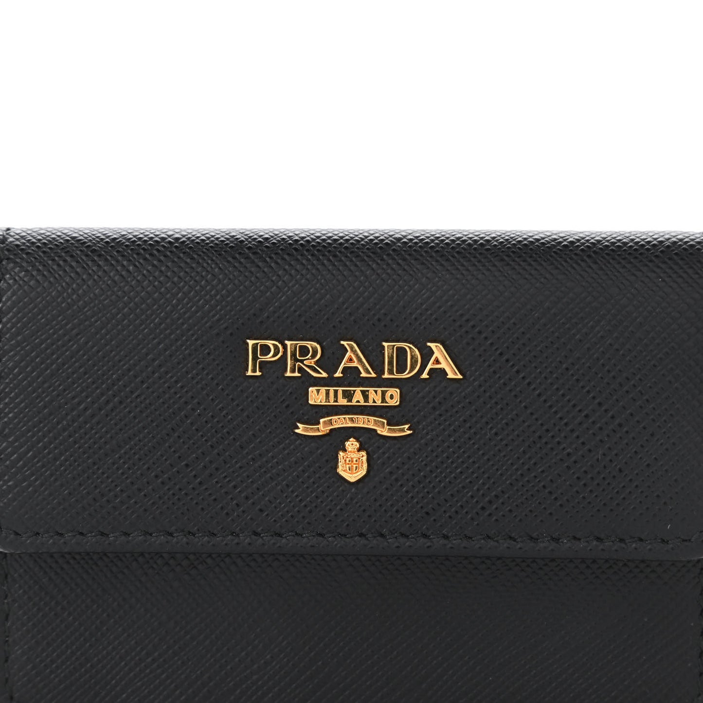 Saffiano Metal Flap Card Holder Black