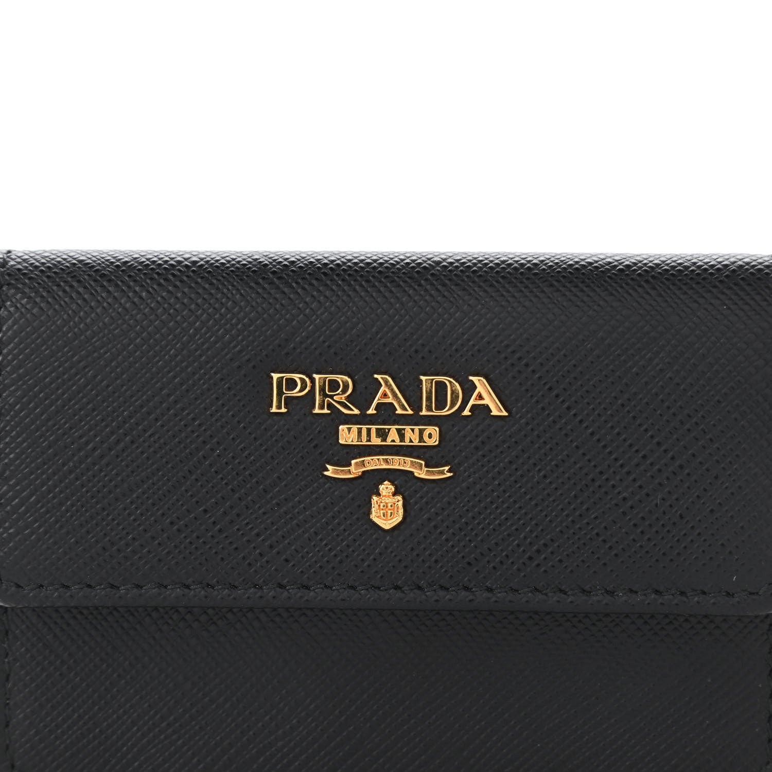 Prada Saffiano Metal Flap Card Holder Black 9 of 10