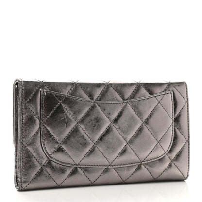 Chanel Metallic Aged Calfskin Quilted Reissue Flap Wallet Silver 3 of 9