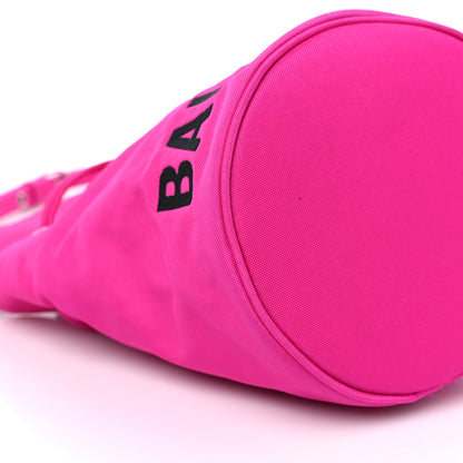 Balenciaga Recycled Sport Nylon Logo Embroidered Wheel Drawstring Bucket Bag XS Fuchsia Black 8 of 9