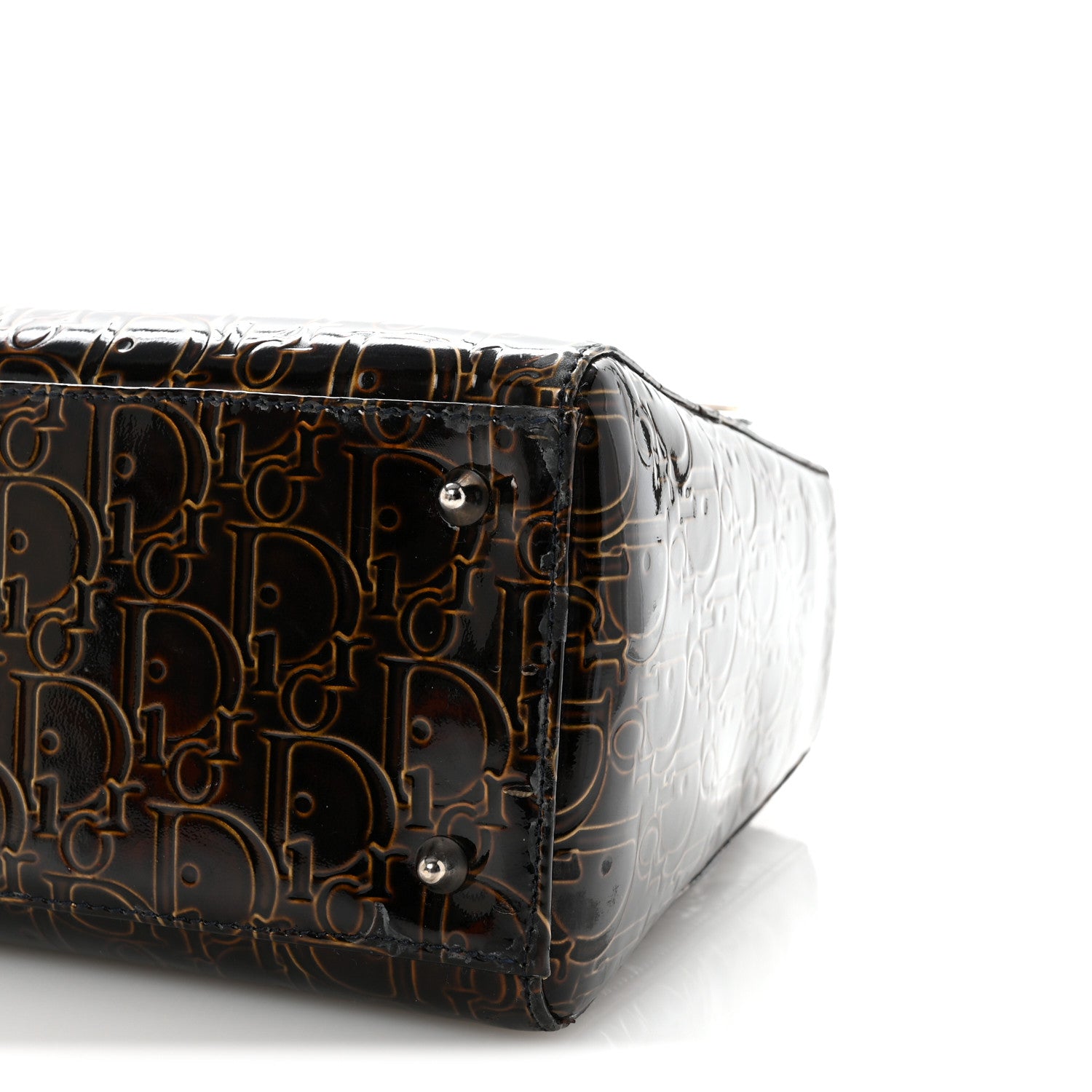 Christian Dior Patent Ultimate Medium Lady Dior Brown 1825242