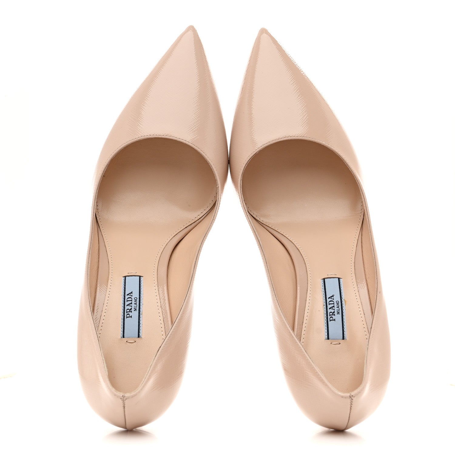 PRADA サフィアーノハイヒールパンプス 38.5 Prada Saffiano Patent Pumps 38.5 Cipria 1782140 – FASHIONPHILE