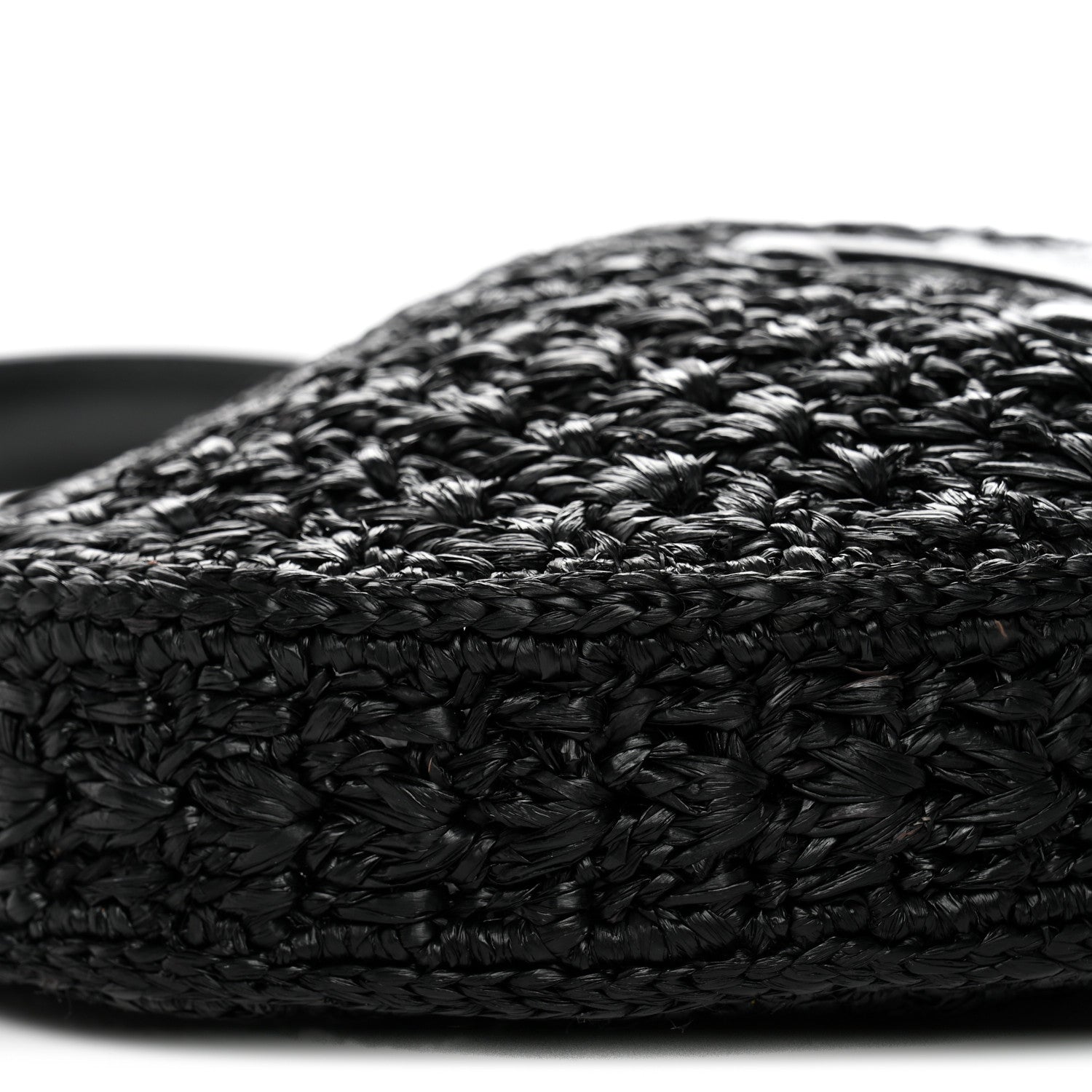 Celine Raffia Calfskin Triomphe Panier Hobo Bag Black 7 of 10