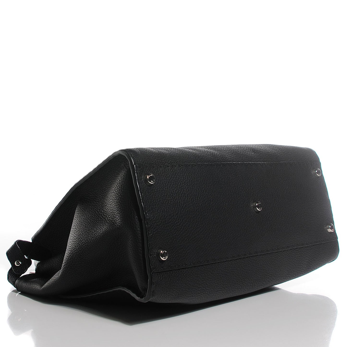 Cuoio Romano Selleria Bi-Color Large Peekaboo Iconic Satchel Black Mou