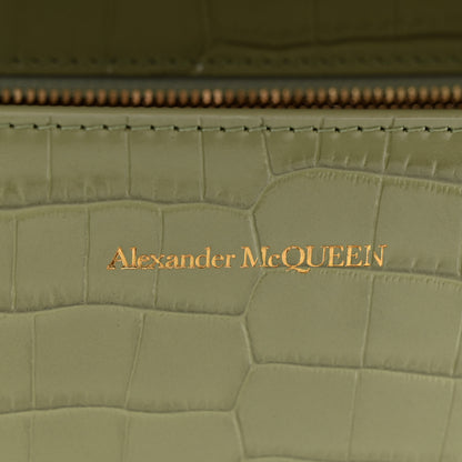 Alexander McQueen Shiny Crocodile Embossed Jeweled Satchel Sage 6 of 10