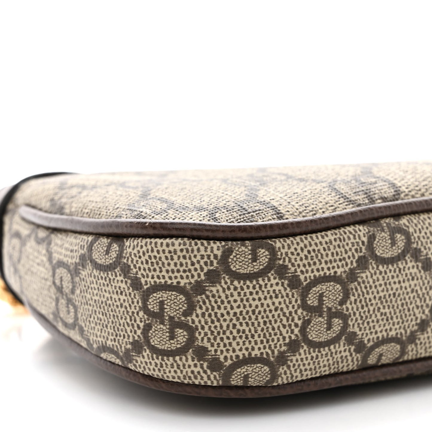 GG Supreme Monogram Textured Dollar Calfskin Mini Ophidia Chain Bag Beige Ebony