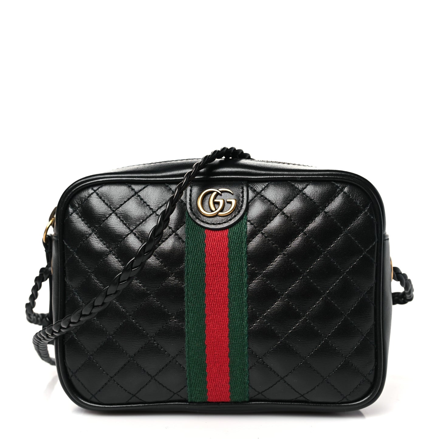 Calfskin Trapuntata Web Mini GG Shoulder Bag Black