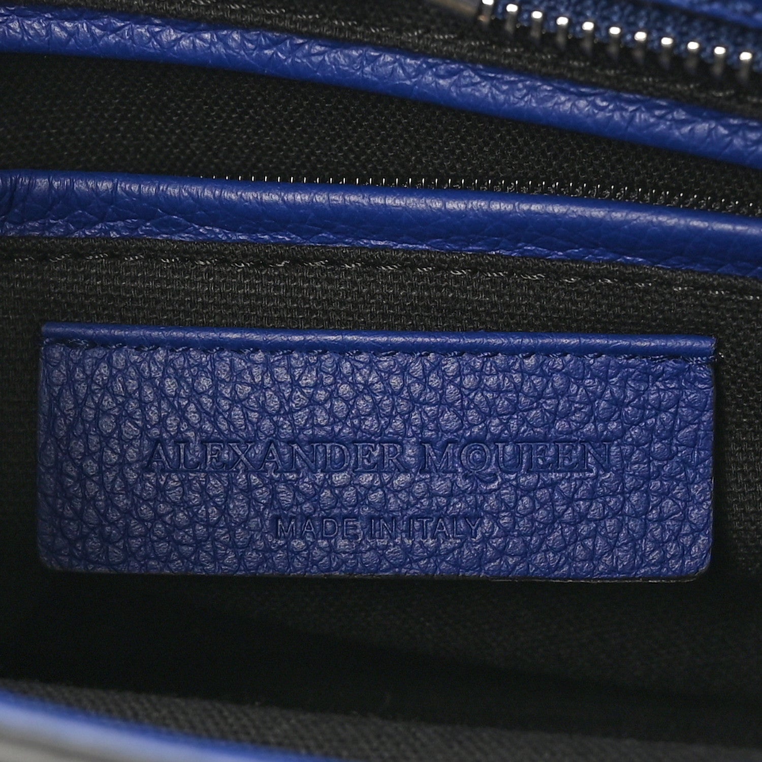 Alexander McQueen Pebbled Calfskin Mini Skull Padlock Zip Around Tote Ultramarine 6 of 10