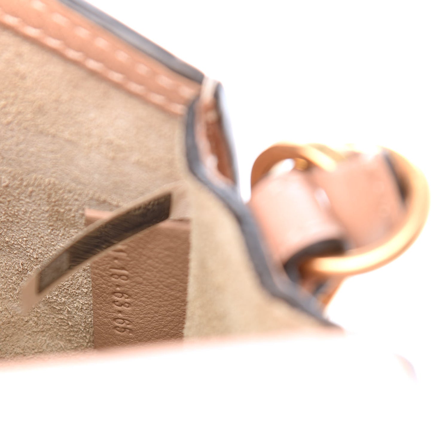 Calfskin Suede Small Nile Bracelet Bag Biscotti Beige