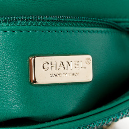 Chanel Lambskin Crystal Diamante Small Flap Green 7 of 12