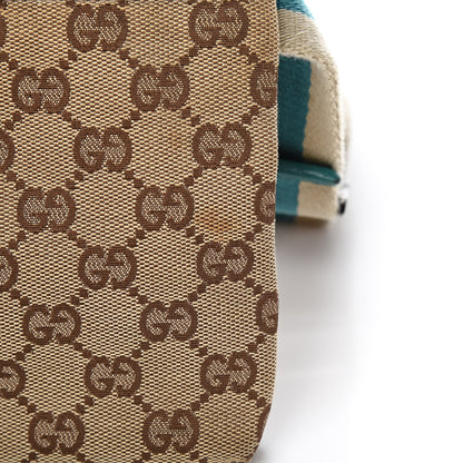 Gucci GG Monogram Web Double Pocket Belt Bag Turquoise 10 of 17