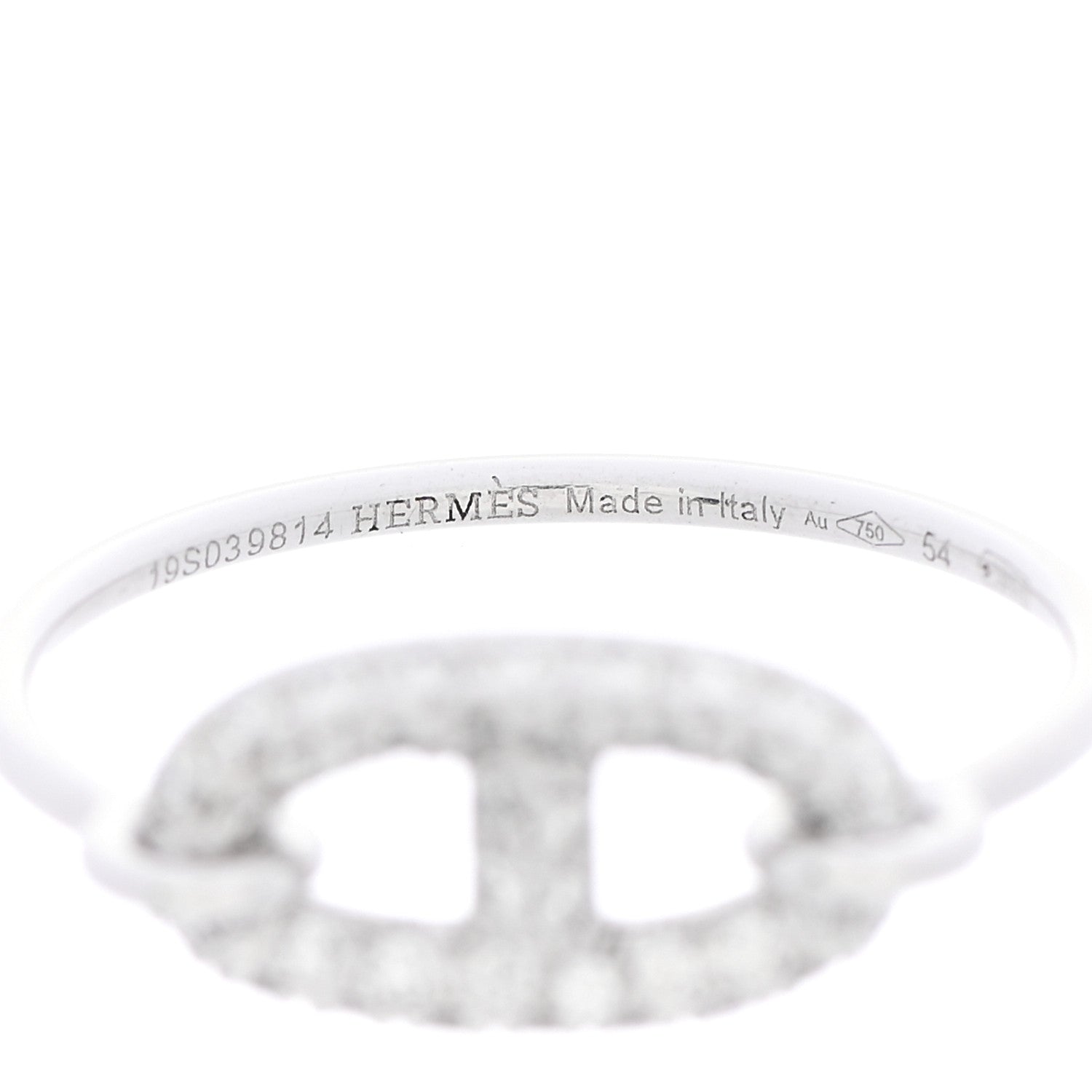 Hermes 18K White Gold Diamond Farandole Ring 54 6.75 4 of 7