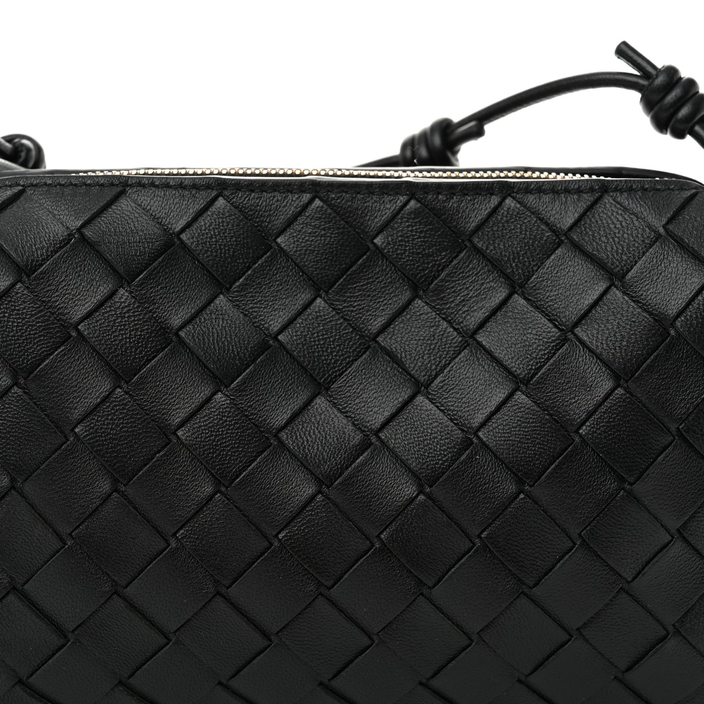 Nappa Intrecciato Loop Baguette Bag Black