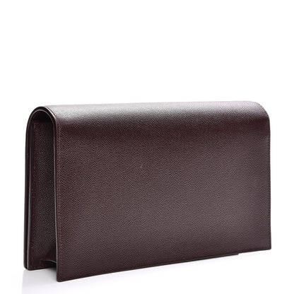 Saint Laurent Grain De Poudre Classic Monogram Clutch Amaranto 3 of 7
