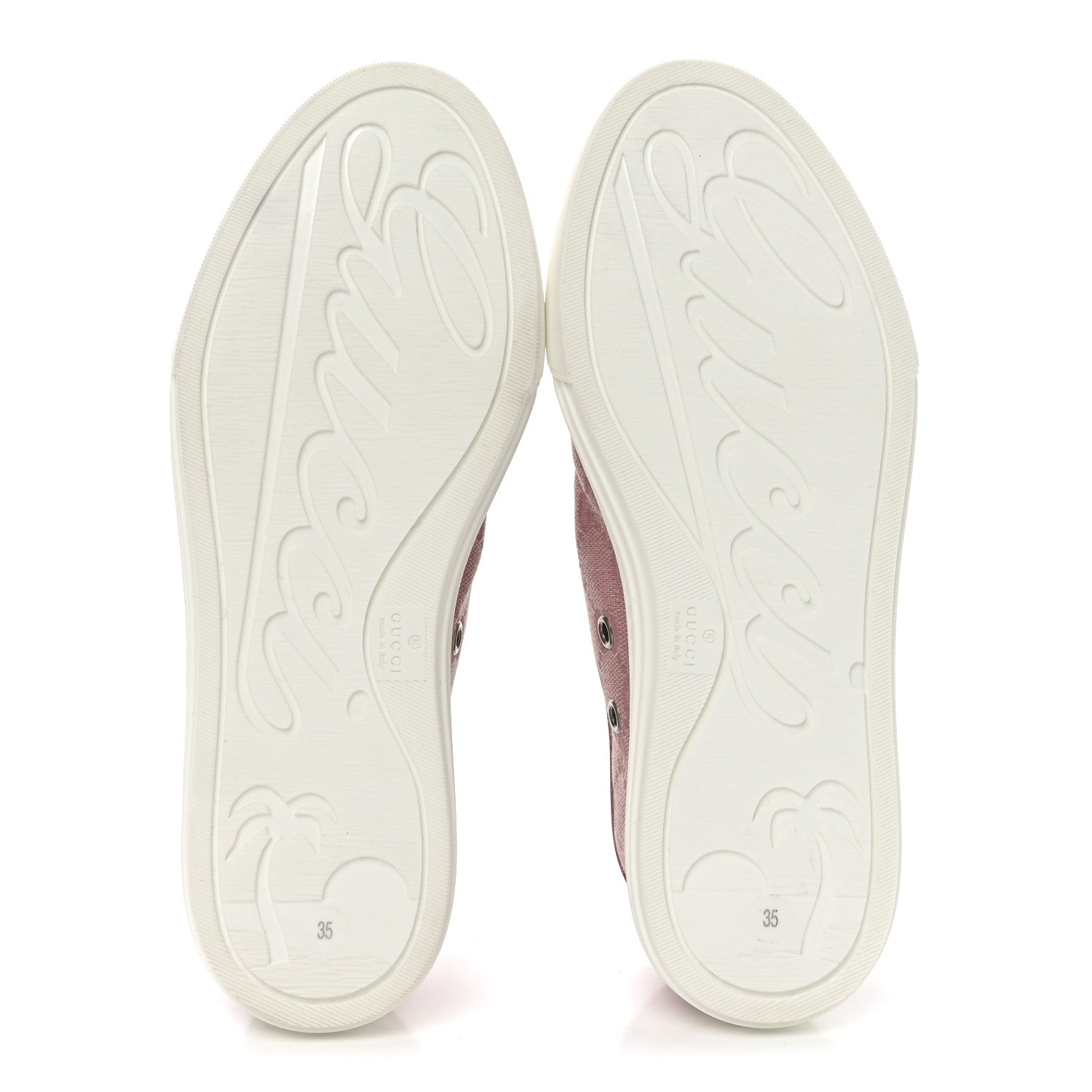 Gucci GG Monogram Calfskin Womens Low Top Sneakers 35 Pink Soft Pink 6 of 9