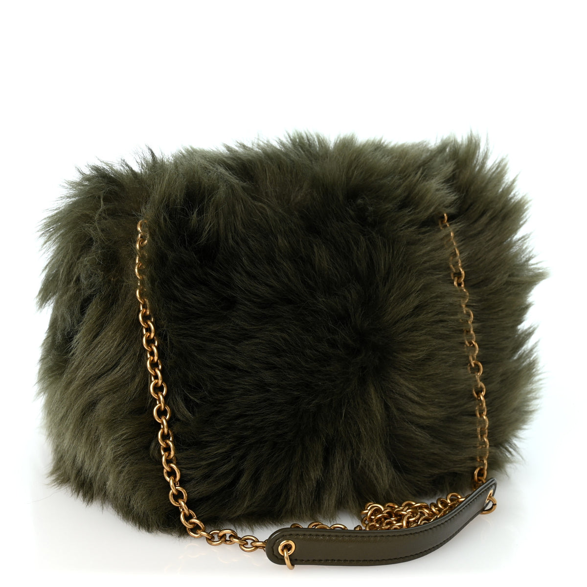 Shearling Fur Mini Jamie 4.3  Olive Ranch Dark Olive Ranch