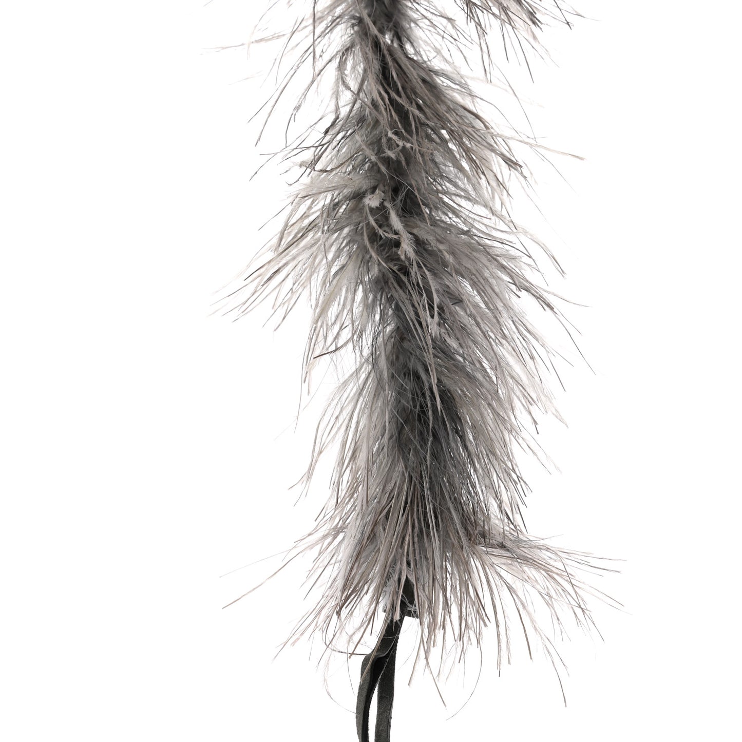 Marabou Feather Bag Strap Grey
