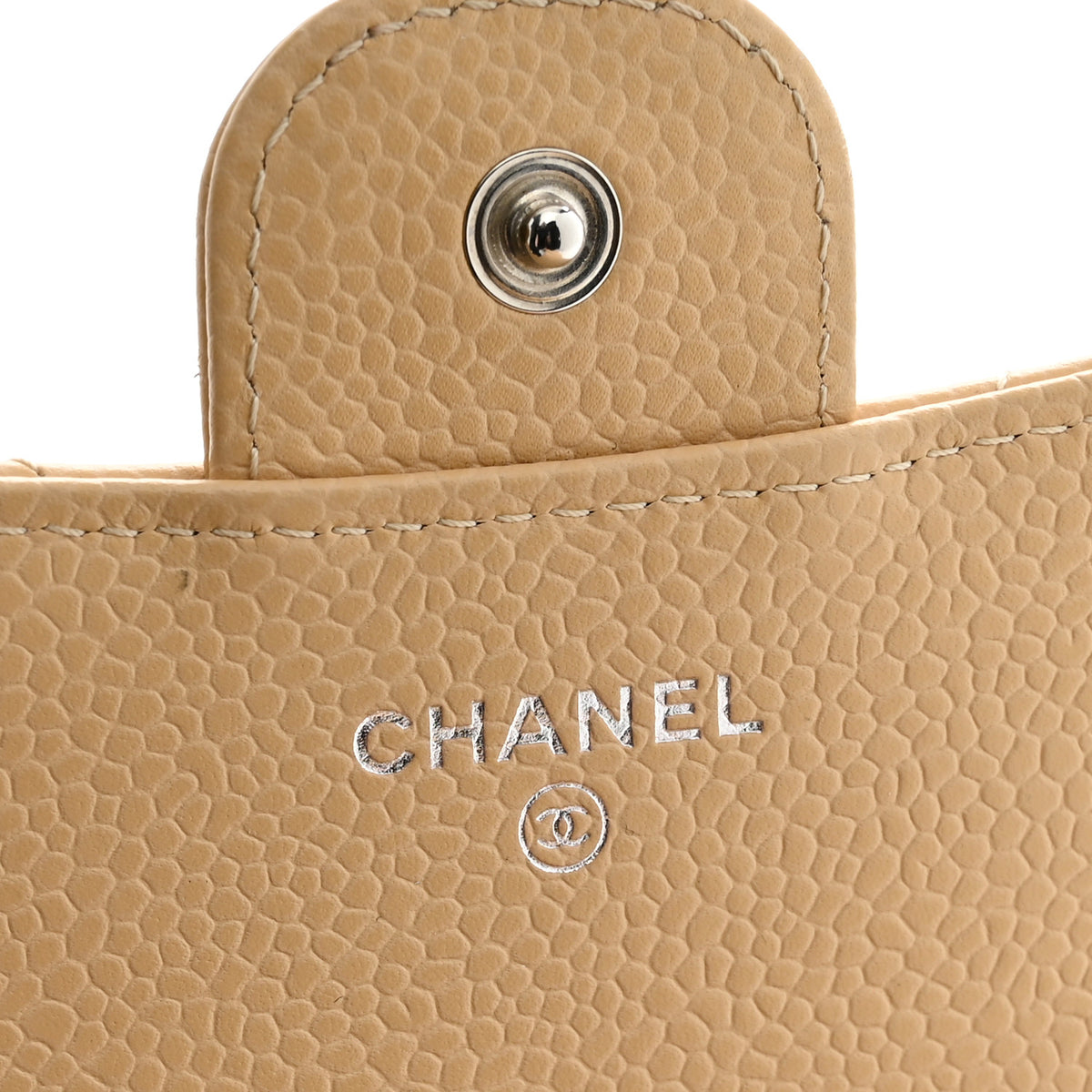 Chanel Caviar Quilted Compact Flap Wallet Beige 6 of 7