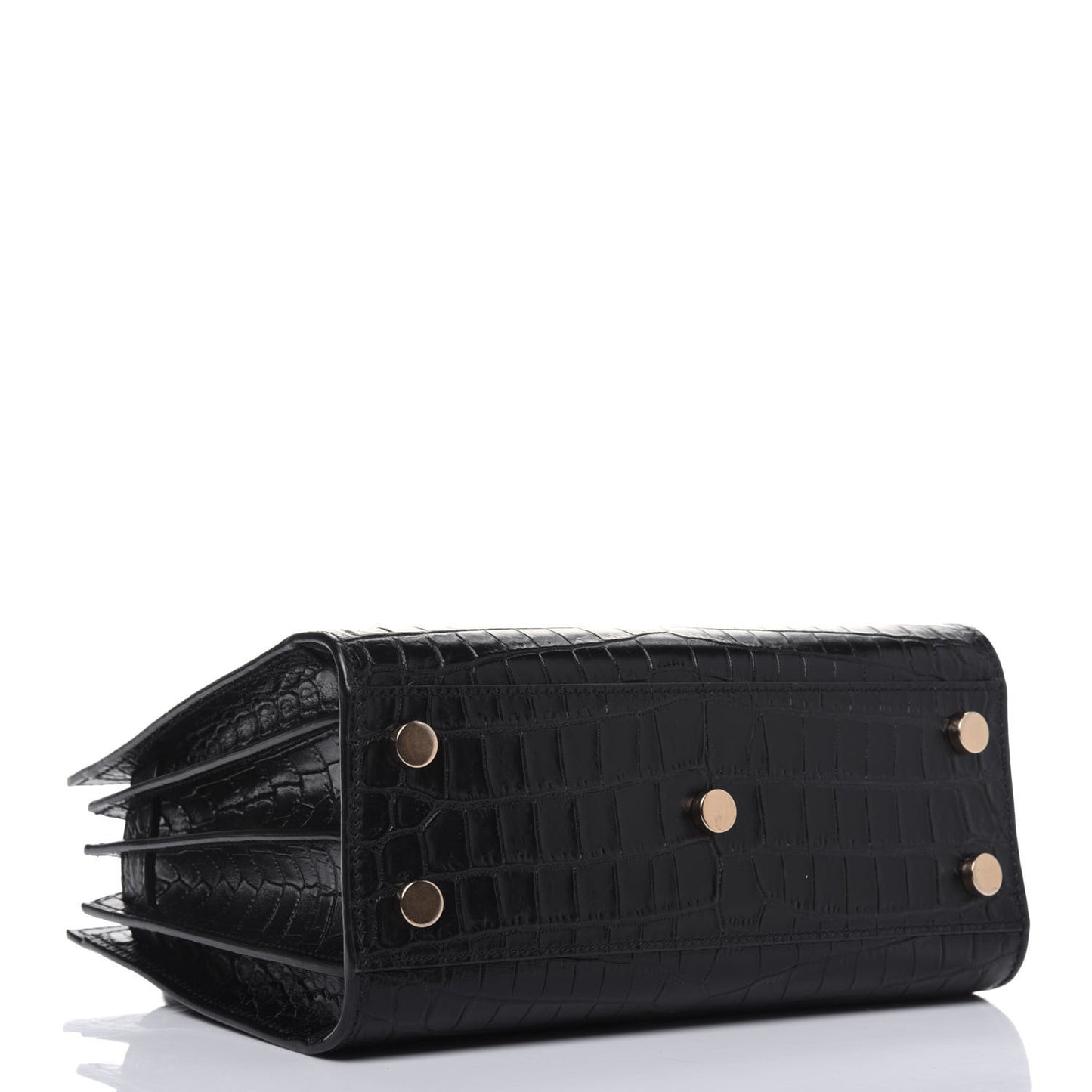 Calfskin Crocodile Embossed Nano Sac De Jour Black