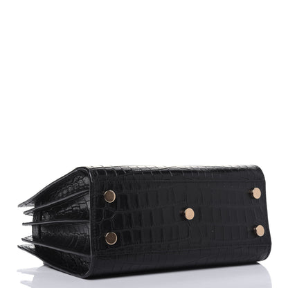 Saint Laurent Calfskin Crocodile Embossed Nano Sac De Jour Black 5 of 15