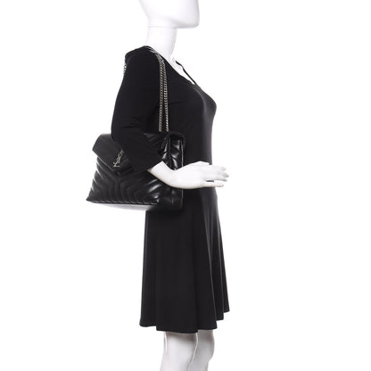 Saint Laurent Calfskin Y Quilted Monogram Medium Loulou Chain Satchel Black 2 of 11