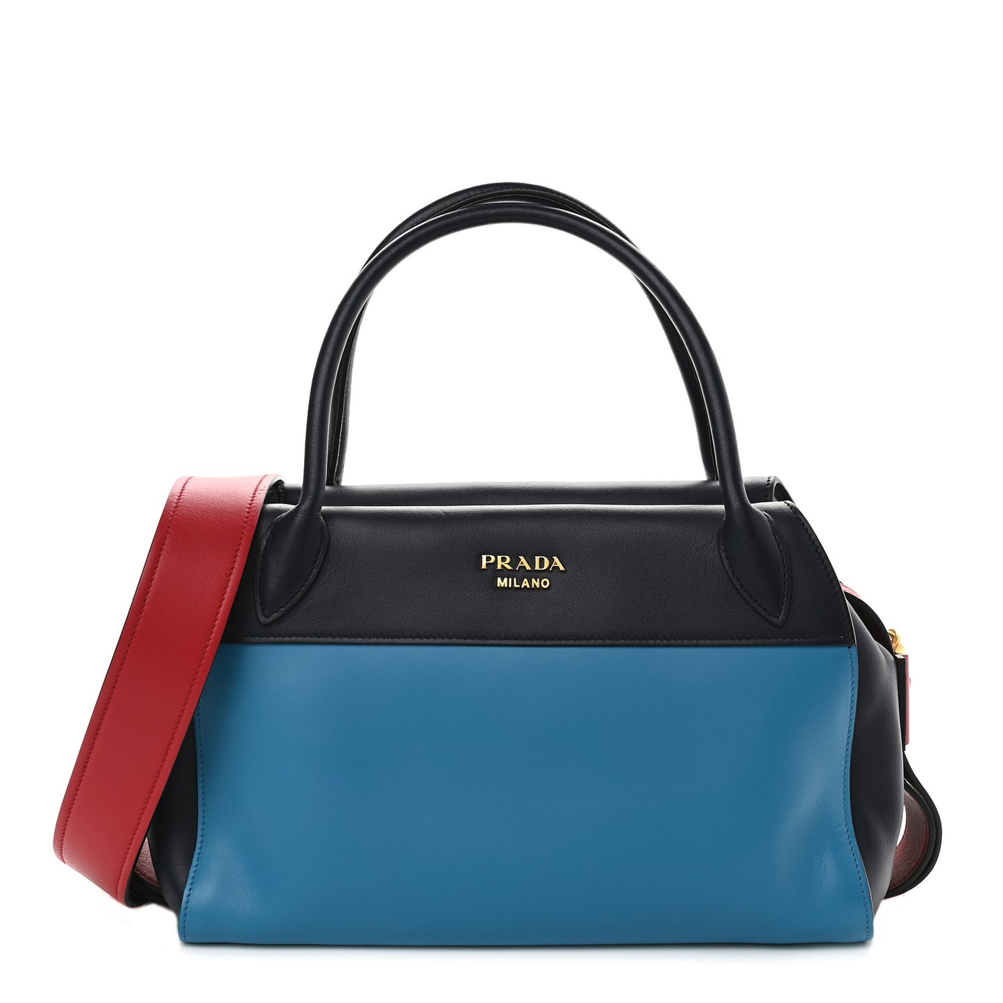 City Calf Ribbon Bowling Bag Celeste Baltico