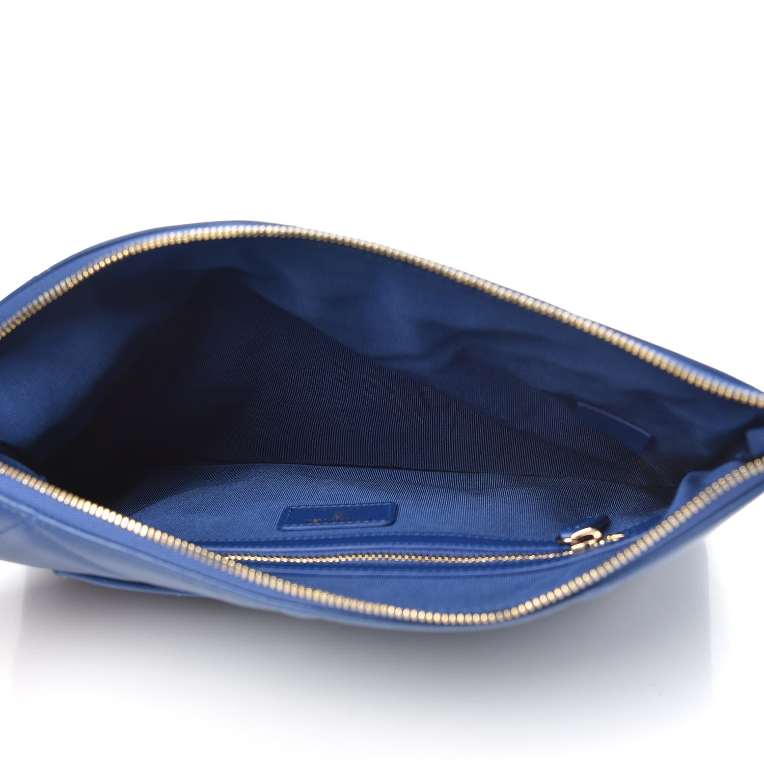 Chanel Goatskin Quilted Large Chanel 19 Pouch Dark Blue 5 of 9