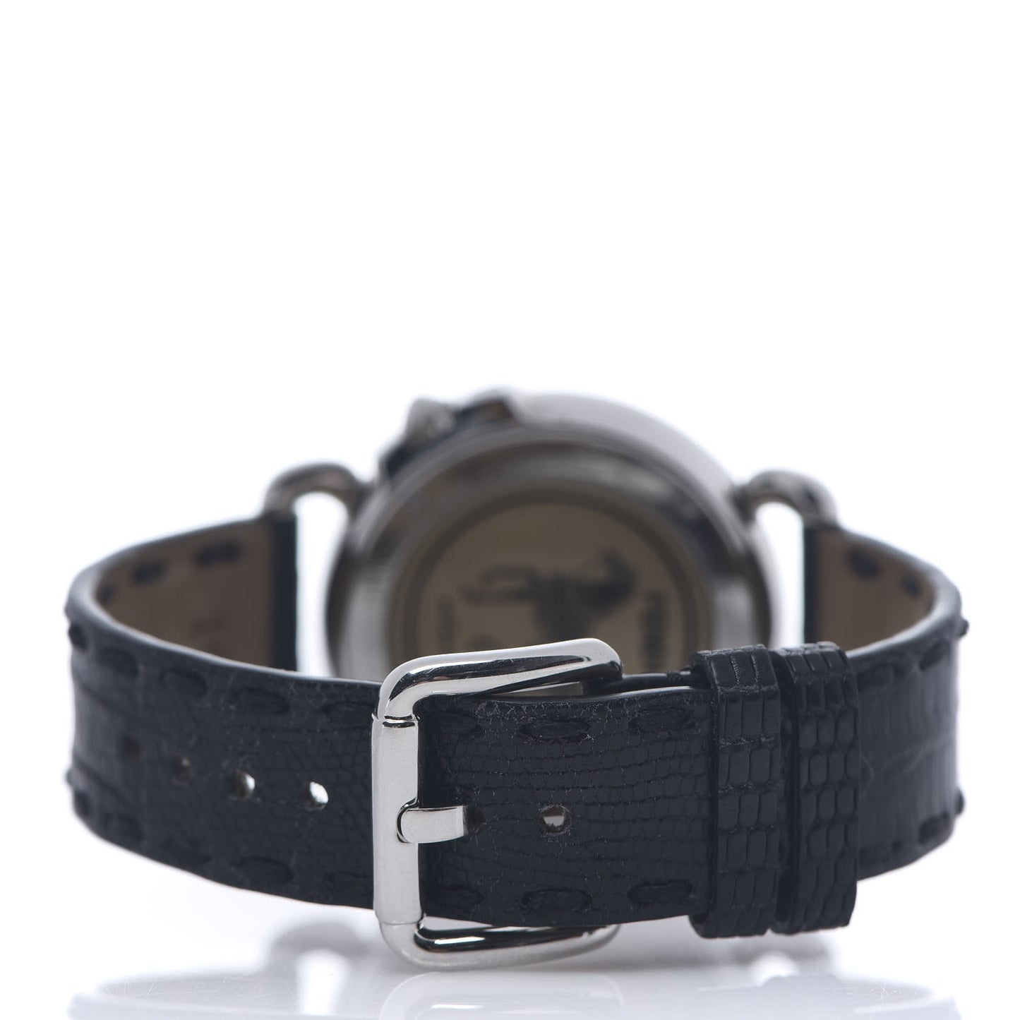 Stainless Steel Alligator 37mm 8100M Selleria Quartz Watch Black