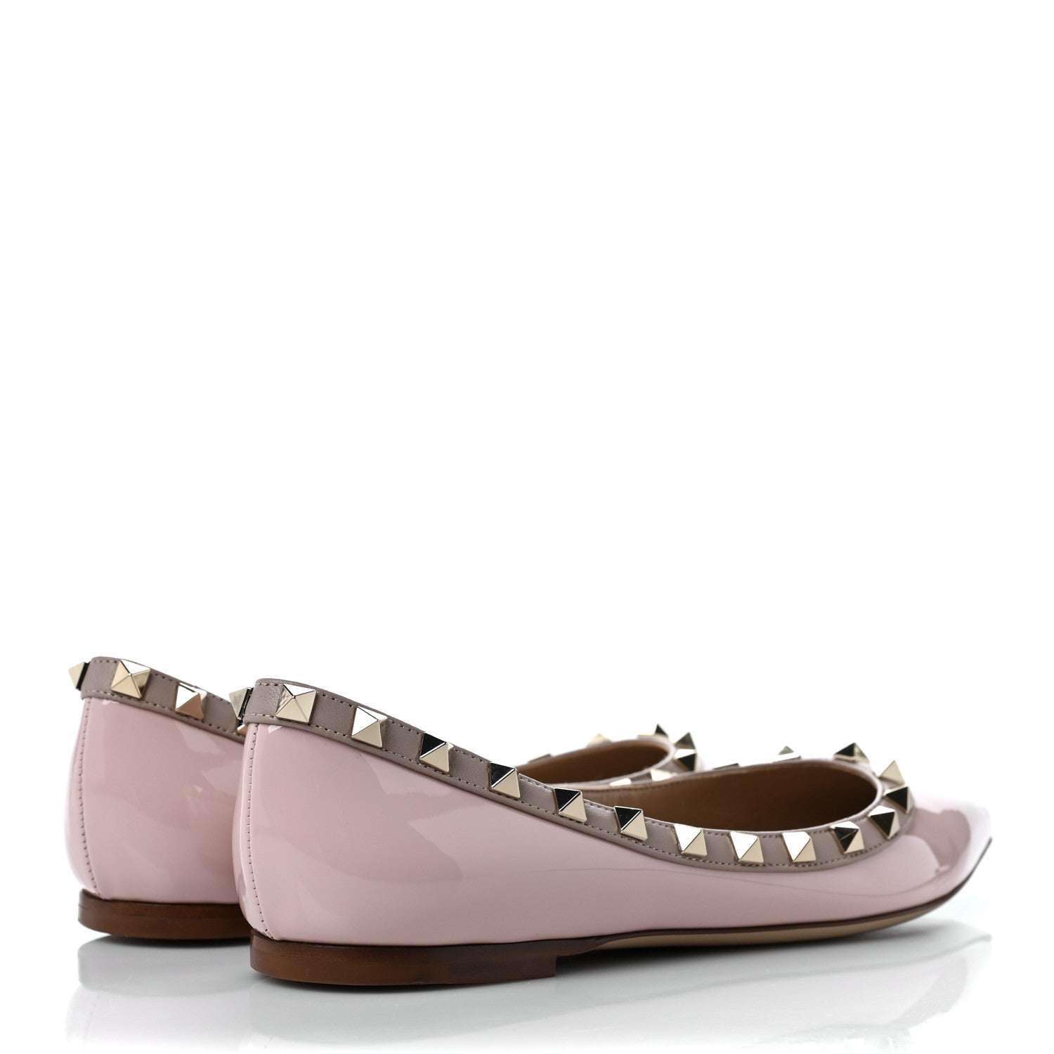 Valentino Garavani Patent Rockstud Ballerina Flats 37 Water Rose Poudre 4 of 7