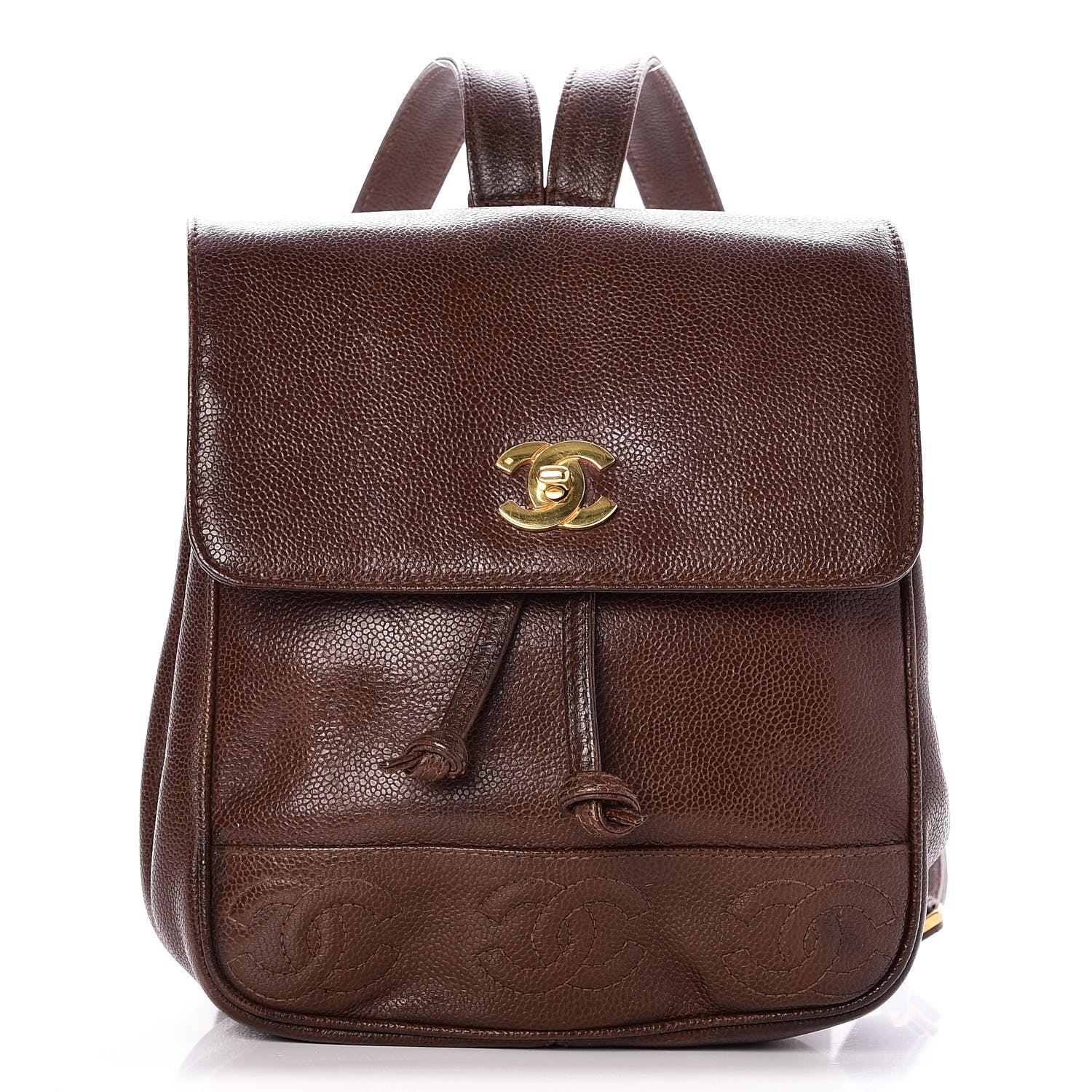 Chanel Caviar CC Backpack Brown 1 of 9