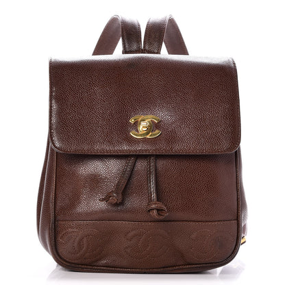 Chanel Caviar CC Backpack Brown 1 of 9