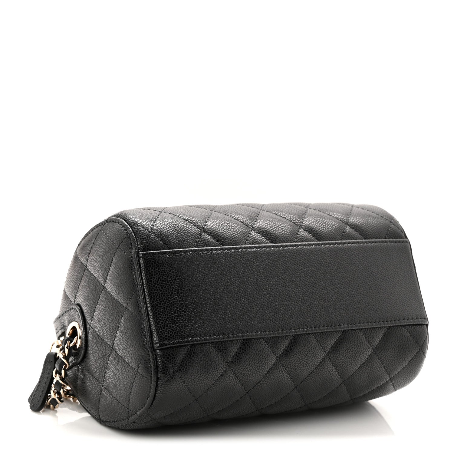 Chanel Caviar Quilted Barrel Clutch With Chain Black 4 of 11