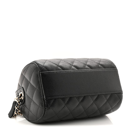 Chanel Caviar Quilted Barrel Clutch With Chain Black 4 of 11