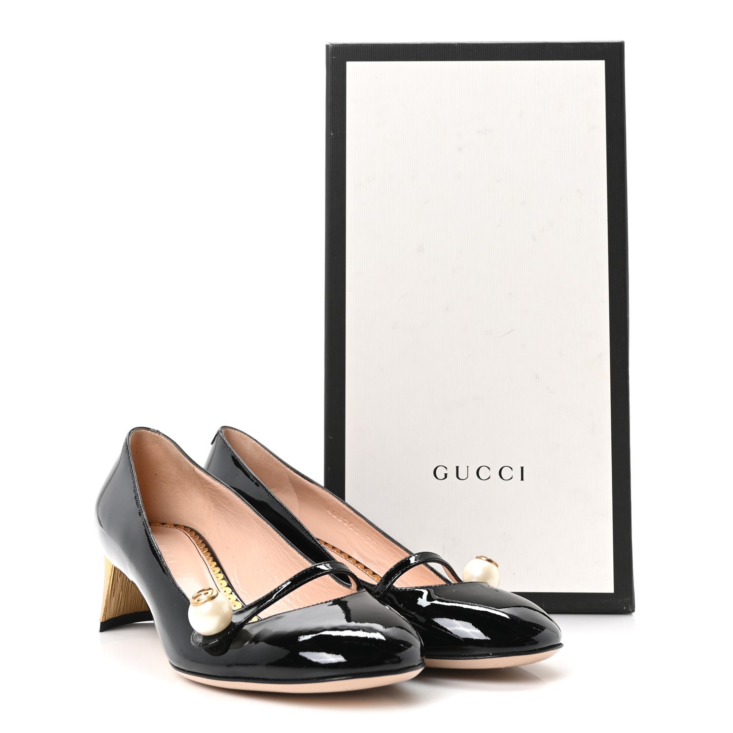 Vernice Crystal Pearl Embellished Mary Jane Pumps 35.5 Black