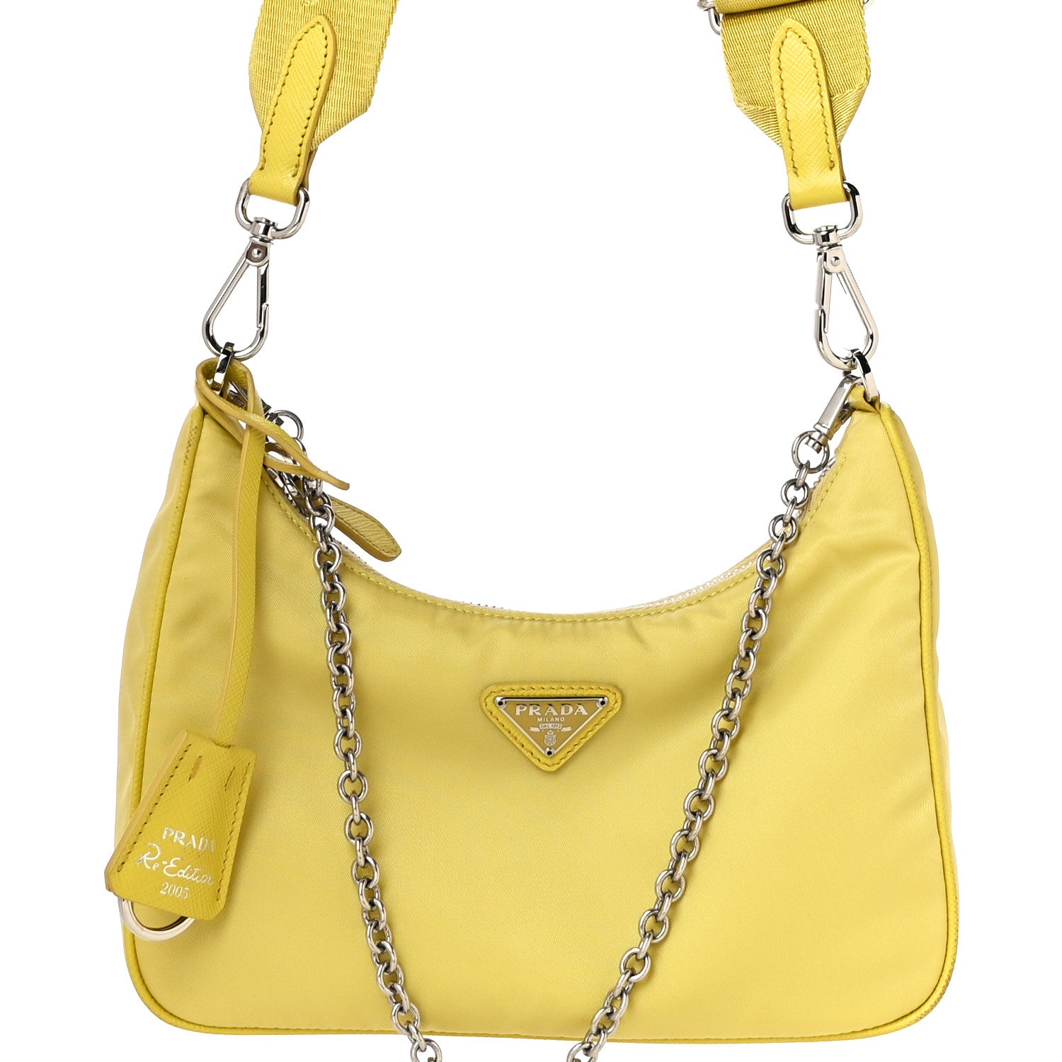 Prada Nylon Saffiano Re-Edition 2005 Shoulder Bag Ananas 10 of 12