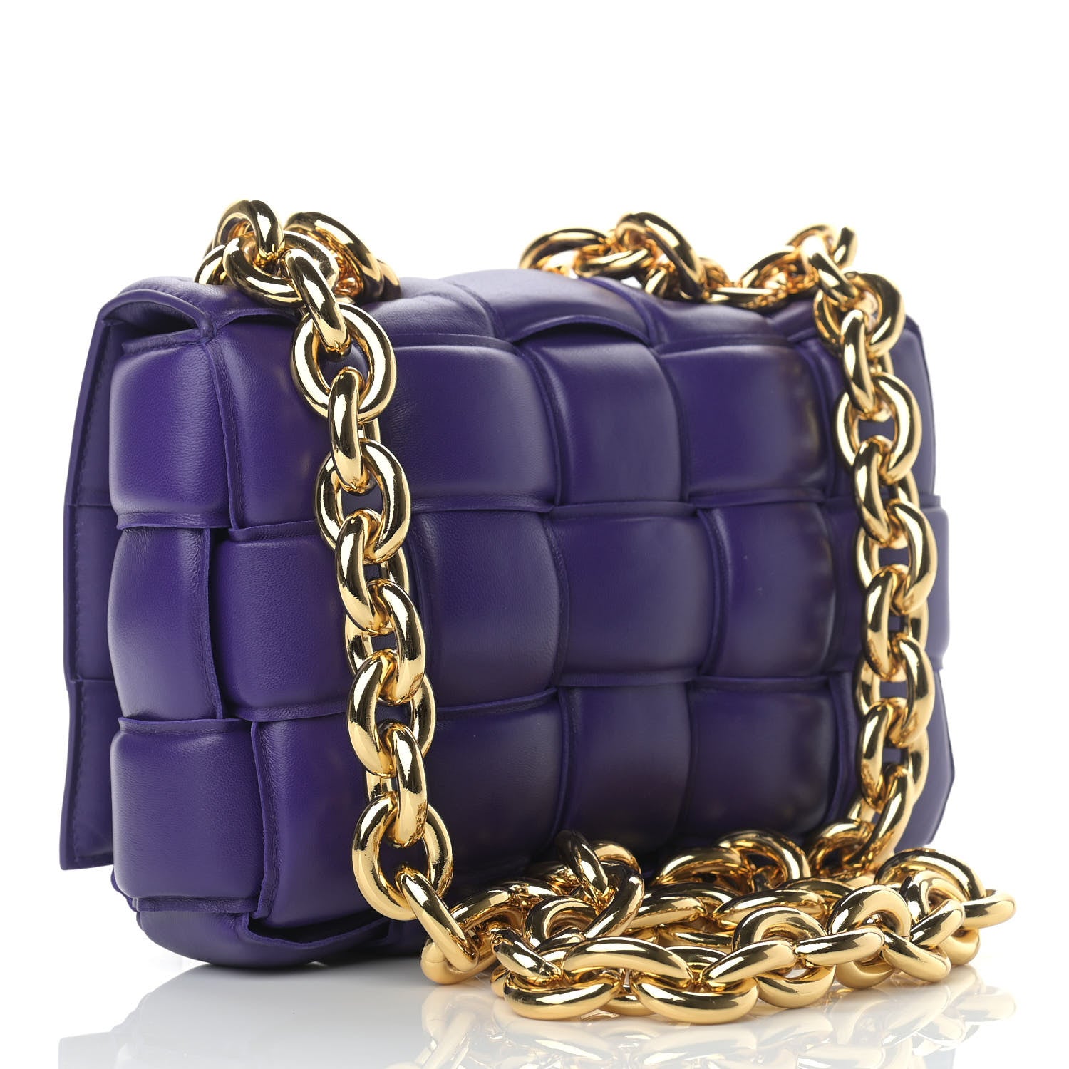 Bottega Veneta Lambskin Maxi Intreccio Padded Chain Cassette Crossbody Bag Unicorn 2 of 10