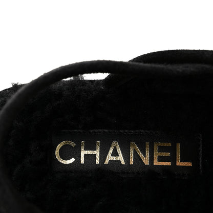 Chanel Suede Calfskin CC Slingback Loafers 37.5 Black 8 of 9