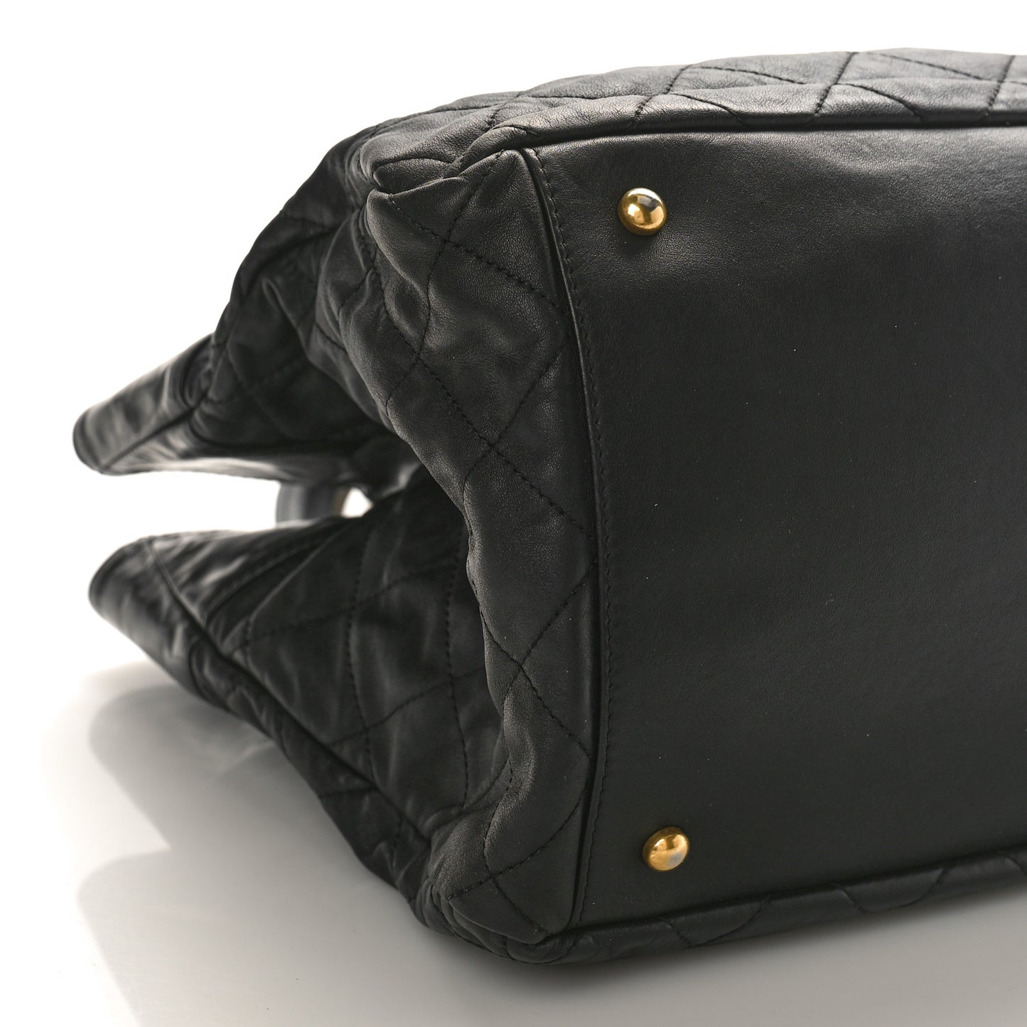 Iridescent Calfskin Quilted Large In The Mix Tote Black